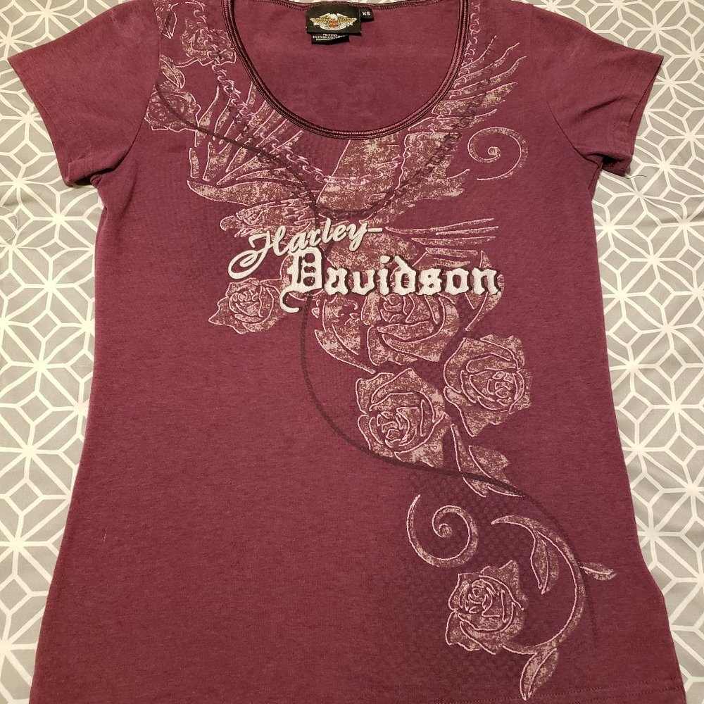 Harley Davidson Scoop Neck Tee Size XS